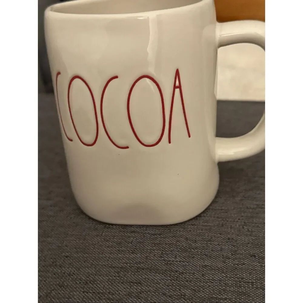 Rae Dunn 'Cocoa' Mug: Red & White